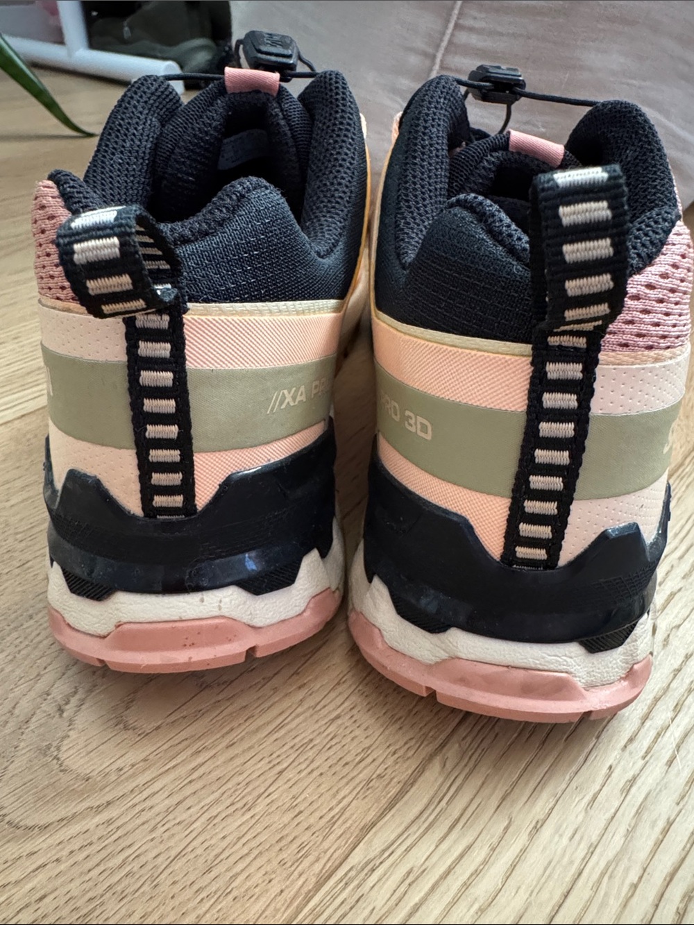 Salomon Women's Pink and Black Trail Runner with Olive Accents - Picture 4 of 4